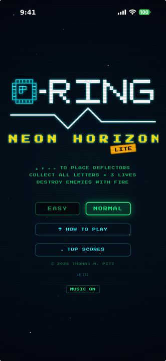 Schermata iniziale O-RING: Neon Horizon
