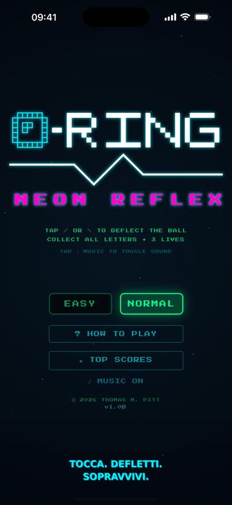 Schermata iniziale O-RING: Neon Reflex